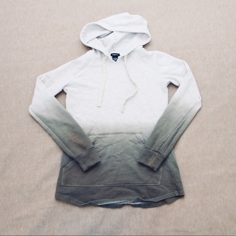 Rue 21 Olive Green Ombré Sweatshirt
